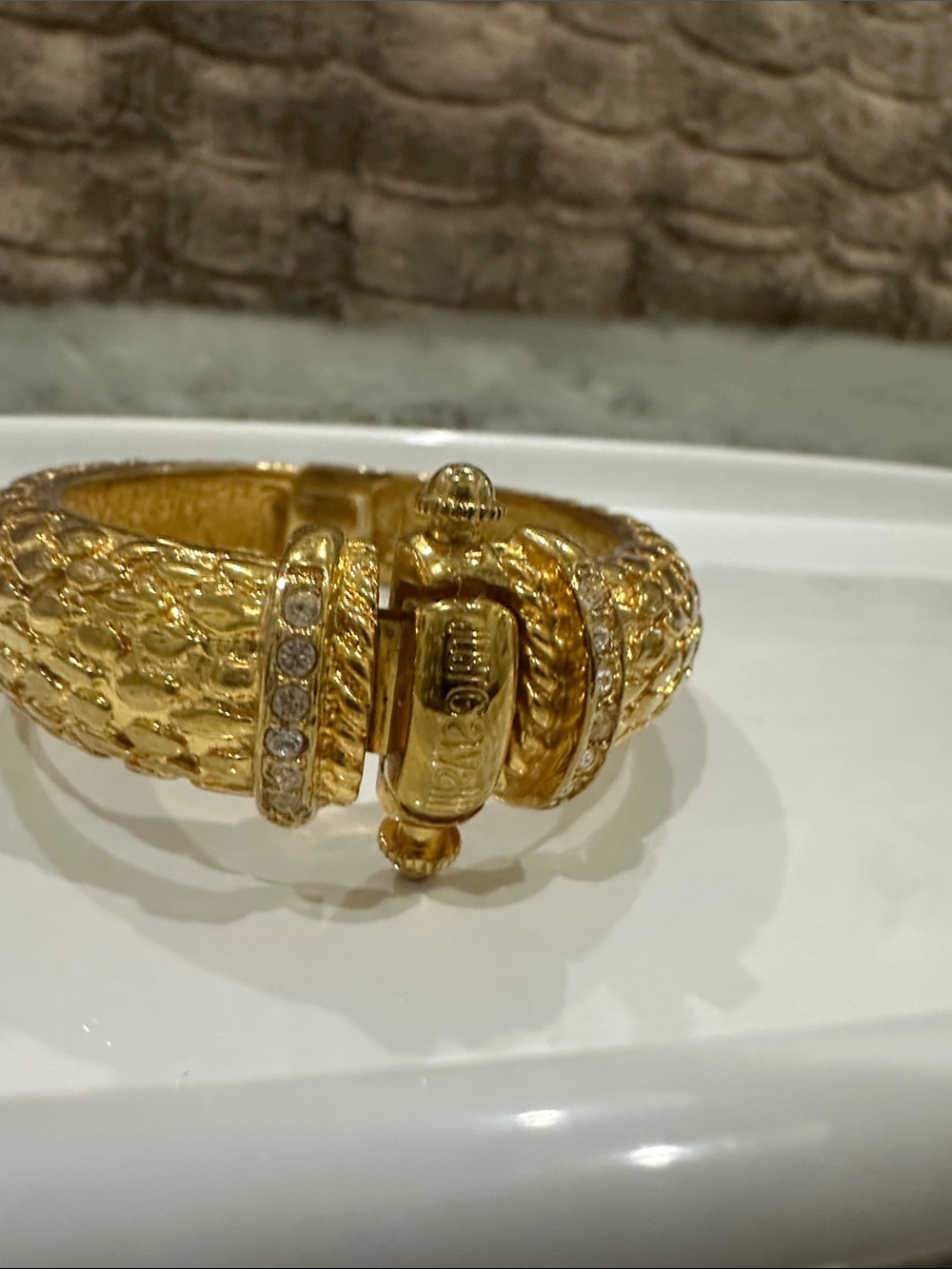 ROBERTO CAVALLI Gold-Tone Crystal Accent Bracelet and Ring Set - Picture 2 of 10